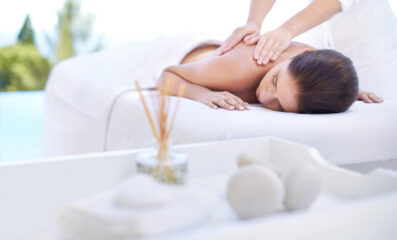 Cropped shot of a young woman enjoying a relaxing massage